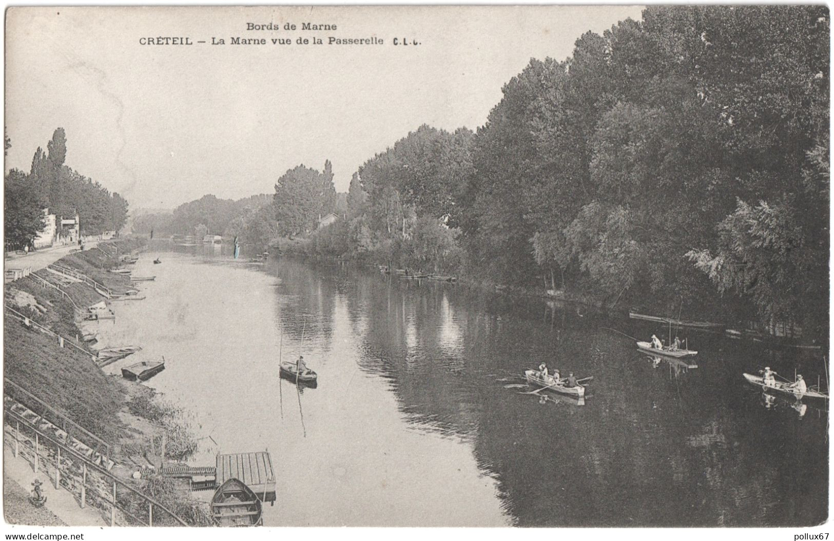 CPA DE CRÉTEIL  (VAL DE MARNE)  LA MARNE VUE DE LA PASSERELLE - Creteil