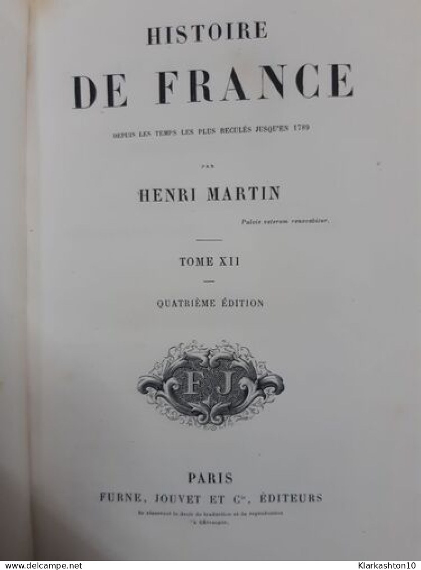 Histoire De France Tome XII - Autres & Non Classés