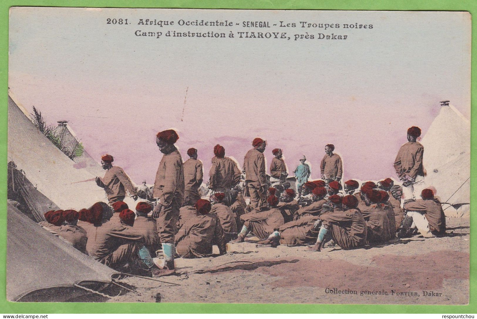 RARE CPA SENEGAL Les Troupes Noires Camp D'Instruction à TIAROYE Près Dakar Animé Soldat - Senegal