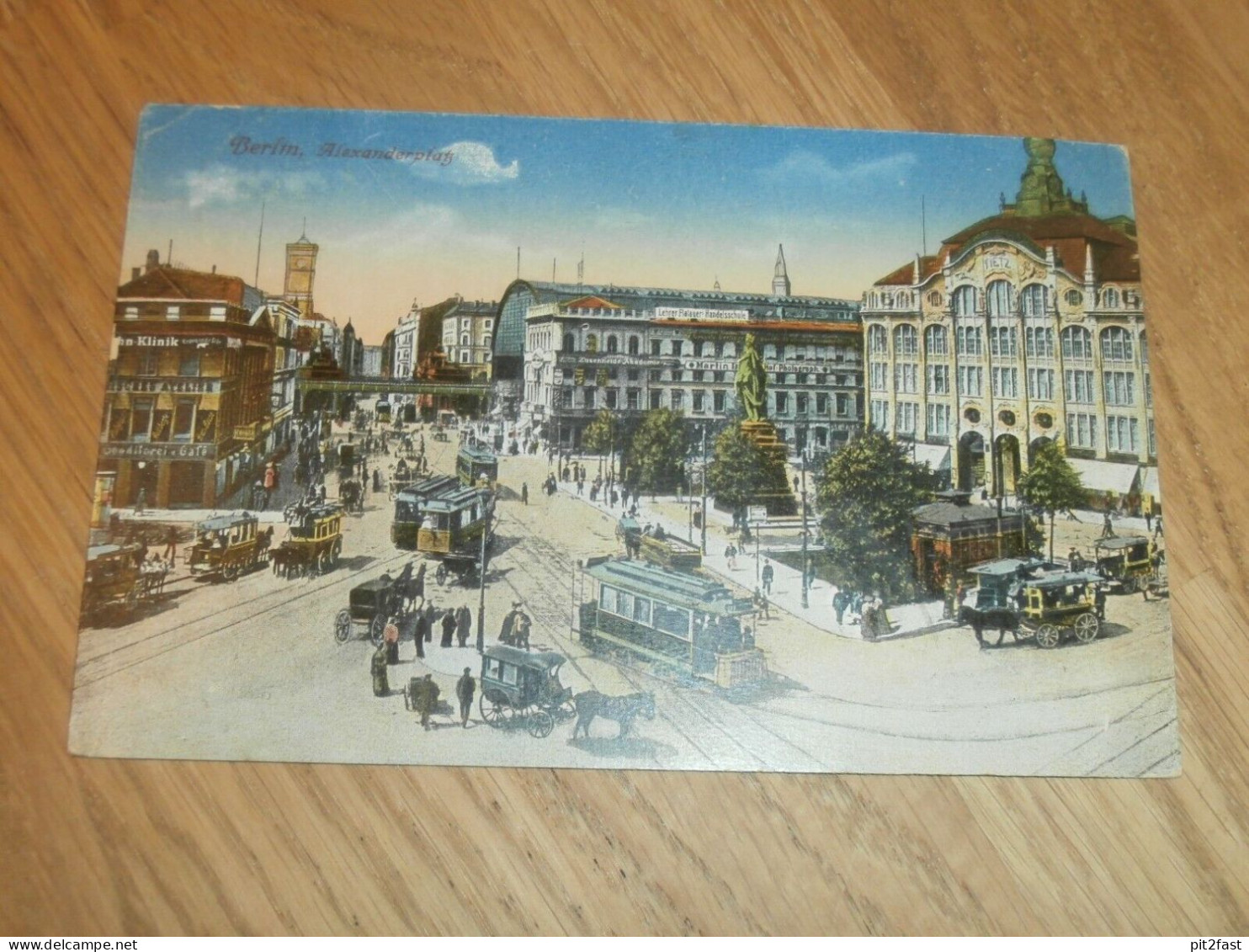 AK Berlin Alexanderplatz , 1917 , Straßenbahn , Bahnhof , Alte Ansichtskarte , Postkarte !!! - Mitte