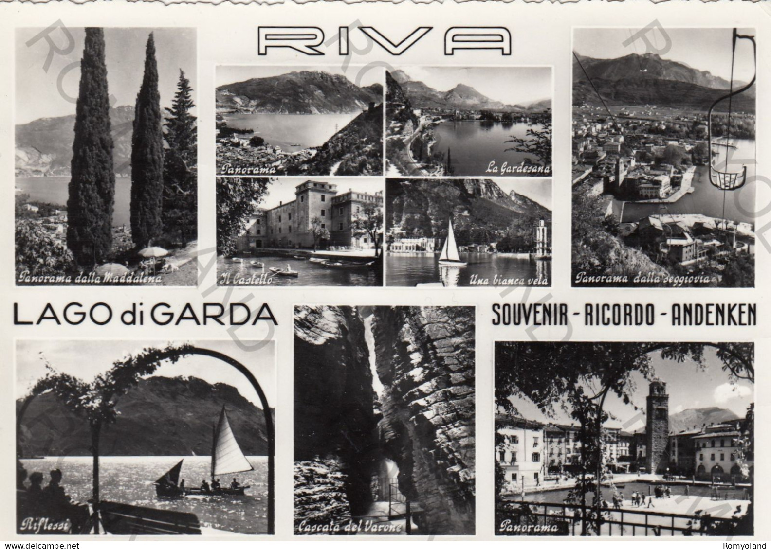 CARTOLINA  C11 RIVA,TRENTO,TRENTINO ALTO ADIGE-SOUVENIR-LAGO DI GARDA-MEMORIA,CULTURA,STORIA,BELLA ITALIA,VIAGGIATA 1956 - Trento