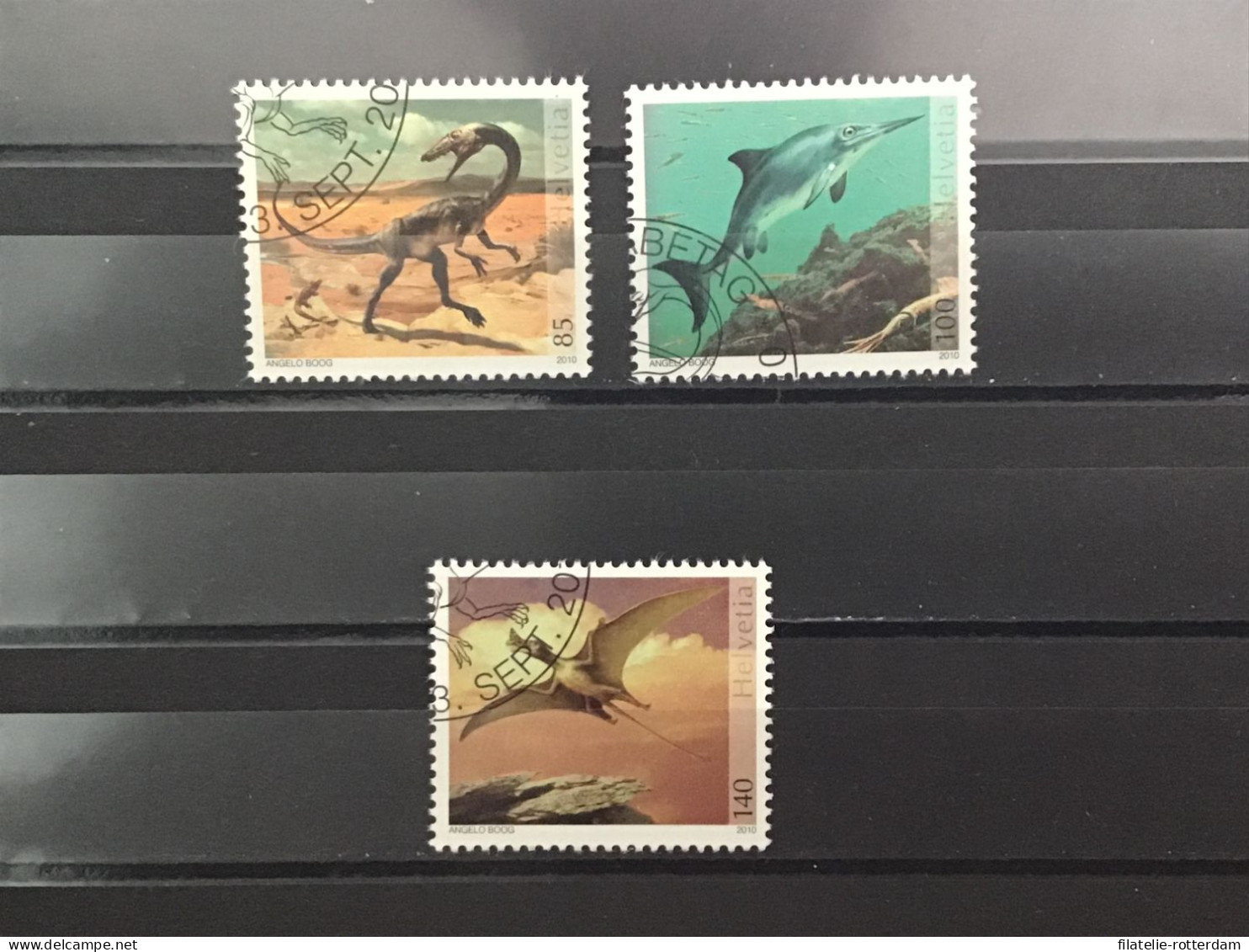 Switzerland / Zwitserland - Complete Set Prehistoric Animals 2010 - Used Stamps