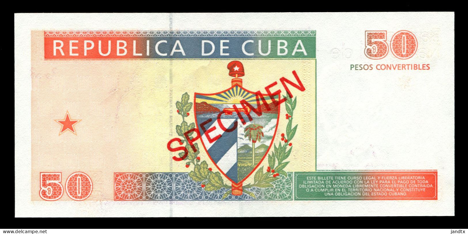CUBA 50 PESOS 1994 SPECIMEN SC-UNC - Kuba