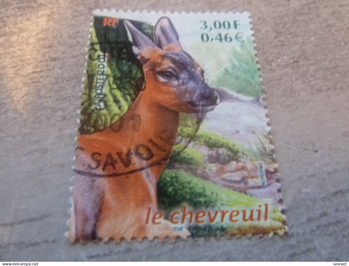 Faune - Le Chevreuil - 3f. (0.46€) - Yt 3382 - Multicolore - Oblitéré - Année 2001 - - Animalez De Caza
