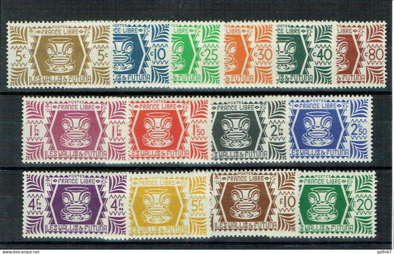 WALLIS & FUTUNA 1944 Y&T N° 133 à 146 NEUF** (126606) - Unused Stamps