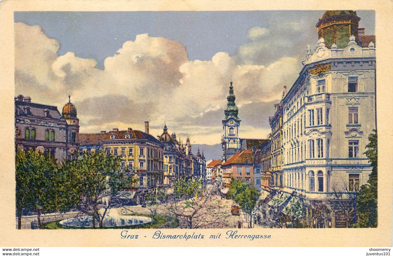 CPA Graz-Bismarckplatz Mit Kerrengasse      L1920 - Graz