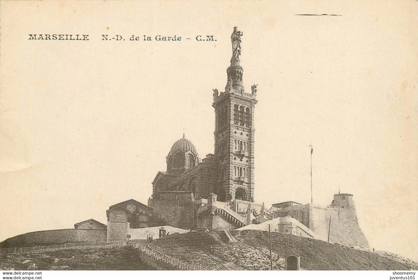 CPA Marseille-Notre Dame De La Garde        L1089 - Notre-Dame De La Garde, Funicular Y Virgen