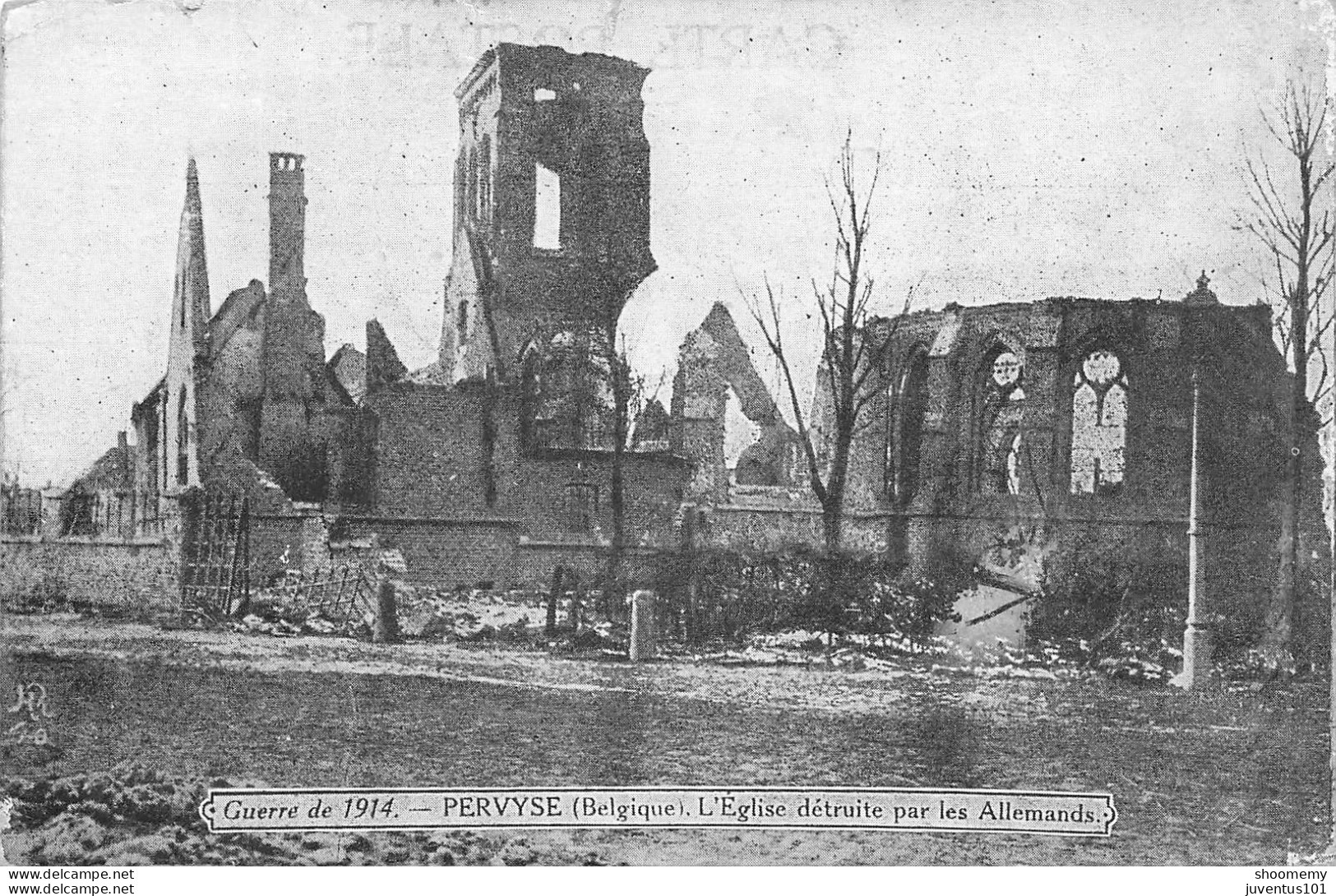 CPA Guerre De 1914-Pervyse-L'église Détruite Par Les Allemands         L2415 - Other & Unclassified