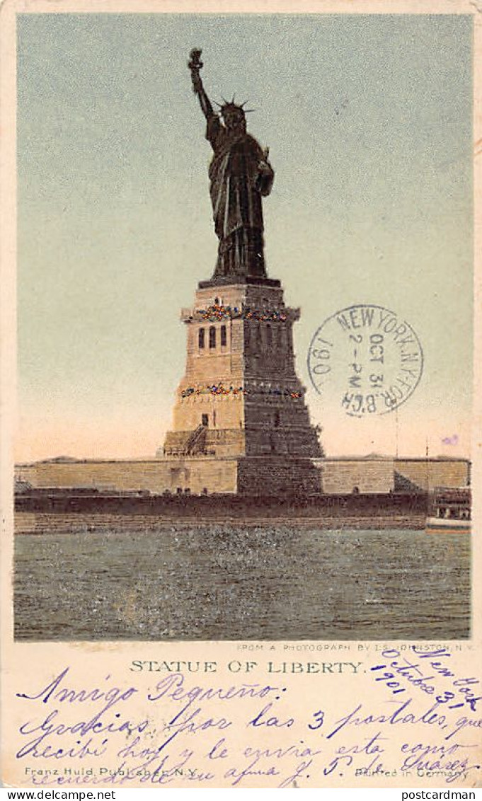 NEW YORK CITY - Statue Of Liberty - POSTCARD WITH GLITTERS - PRIVATE MAILING CARD - Publ.Franz Huld - Other & Unclassified