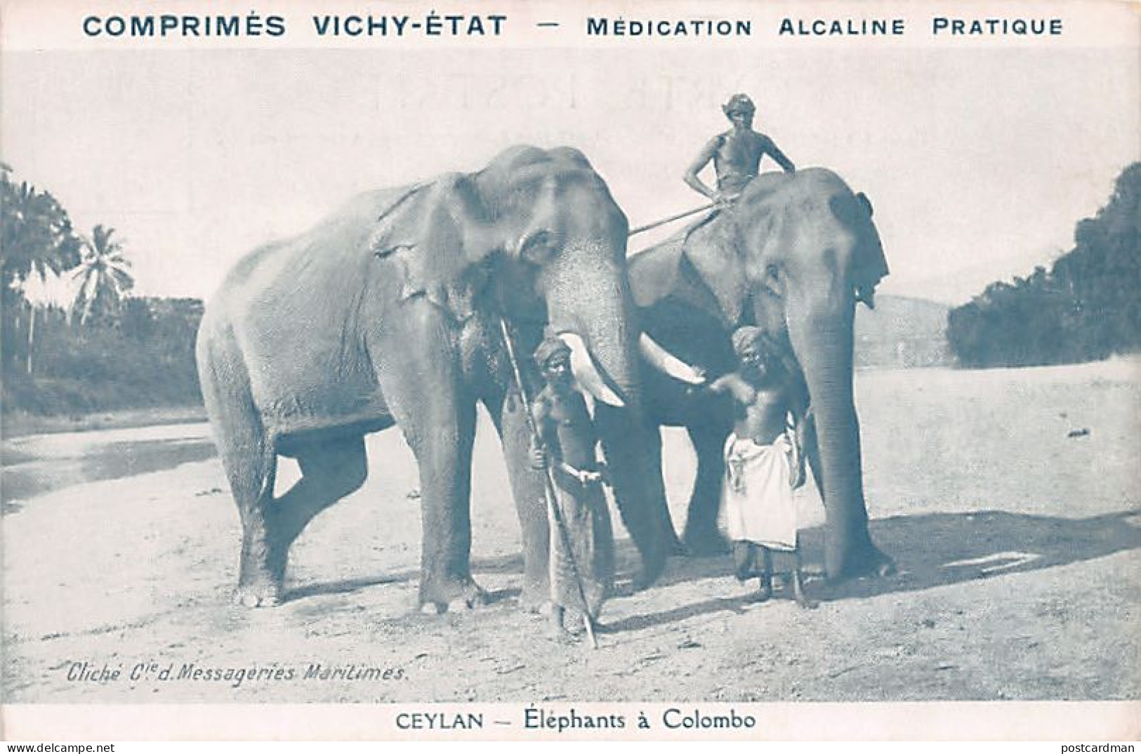 Sril Lanka - Elephants In Colombo - Publ. Comprimés Vichy-Etat  - Sri Lanka (Ceylon)