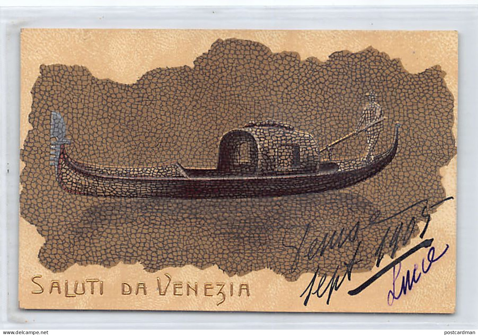 VENEZIA - Gondola - Cartolina Goffrata - Venetië (Venice)