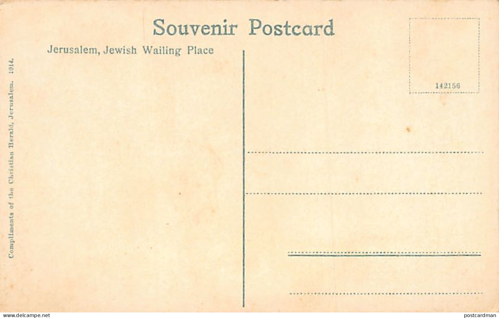 Israel - JERUSALEM - Jewish Wailing Wall - Publ. Christian Herald Year 1914 - Israel