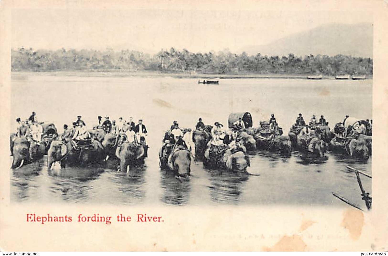 Malaysia - Elephants Fording A River - SEE SCANS FOR CONDITION - Publ. Unknown  - Malasia