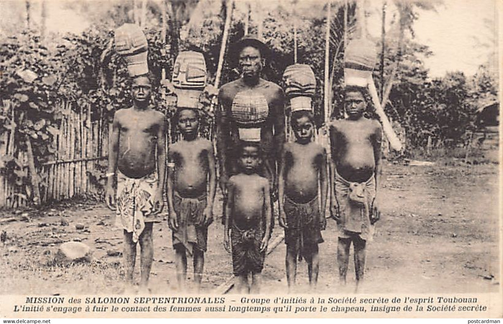 Papua New Guinea - Group Of Initiates At The Secret Society Of The Tubuan Spirit - Duk-Duk Secret Society - Publ. Missio - Papua-Neuguinea