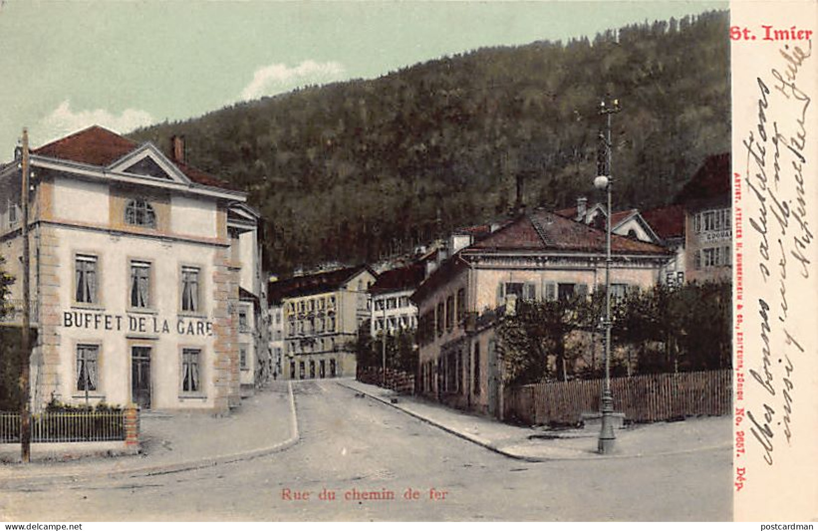 SAINT IMIER (BE) Rue Du Chemin De Fer - Buffet De La Gare - Ed. H. Guggenheim 9657 - Saint-Imier 