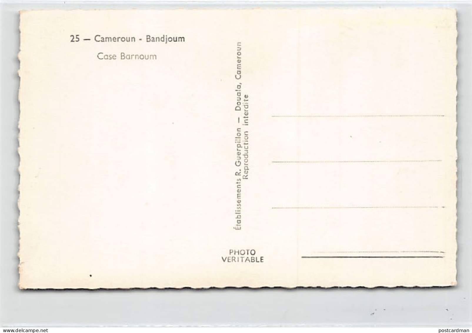 Cameroun - BANDJOUM - Case Bamoun - Ed. R. Guerpillon 25 - Cameroun