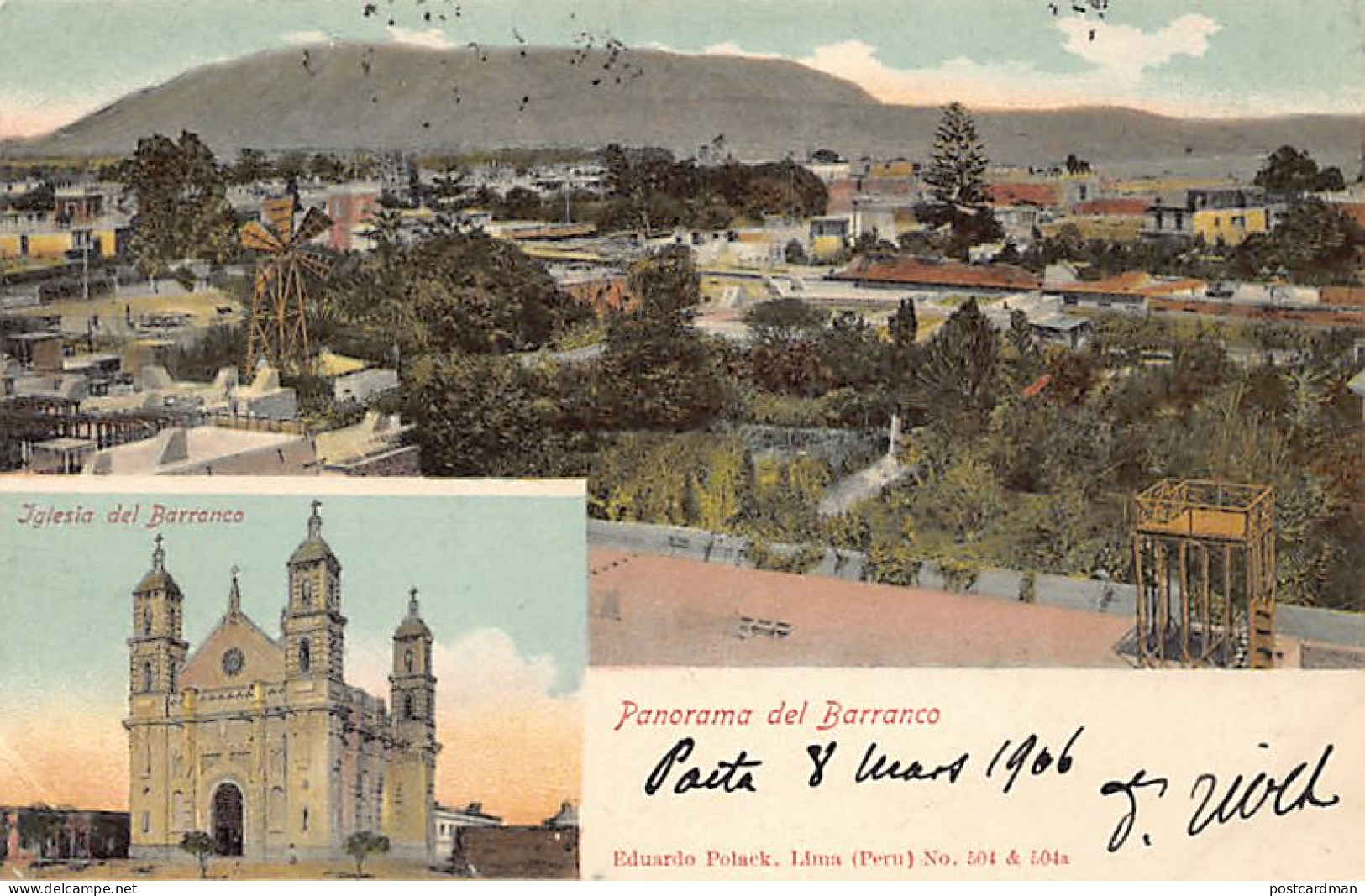 Peru - LIMA - Panorama Del Barranco - Iglesia - Ed. Eduardo Polack 504 & 504a - Peru
