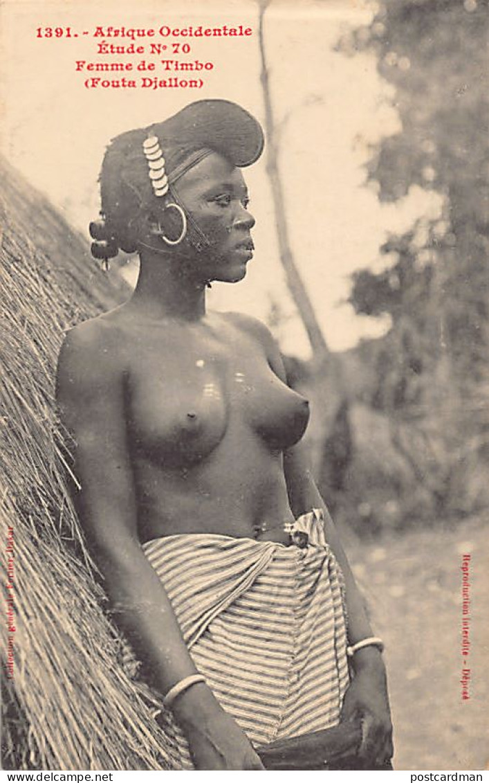 Guinée Conakry - NU ETHNIQUE - Femme De Timbo (Fouta Djallon) - Etude N. 70 - Ed. Fortier 1391 - Guinea