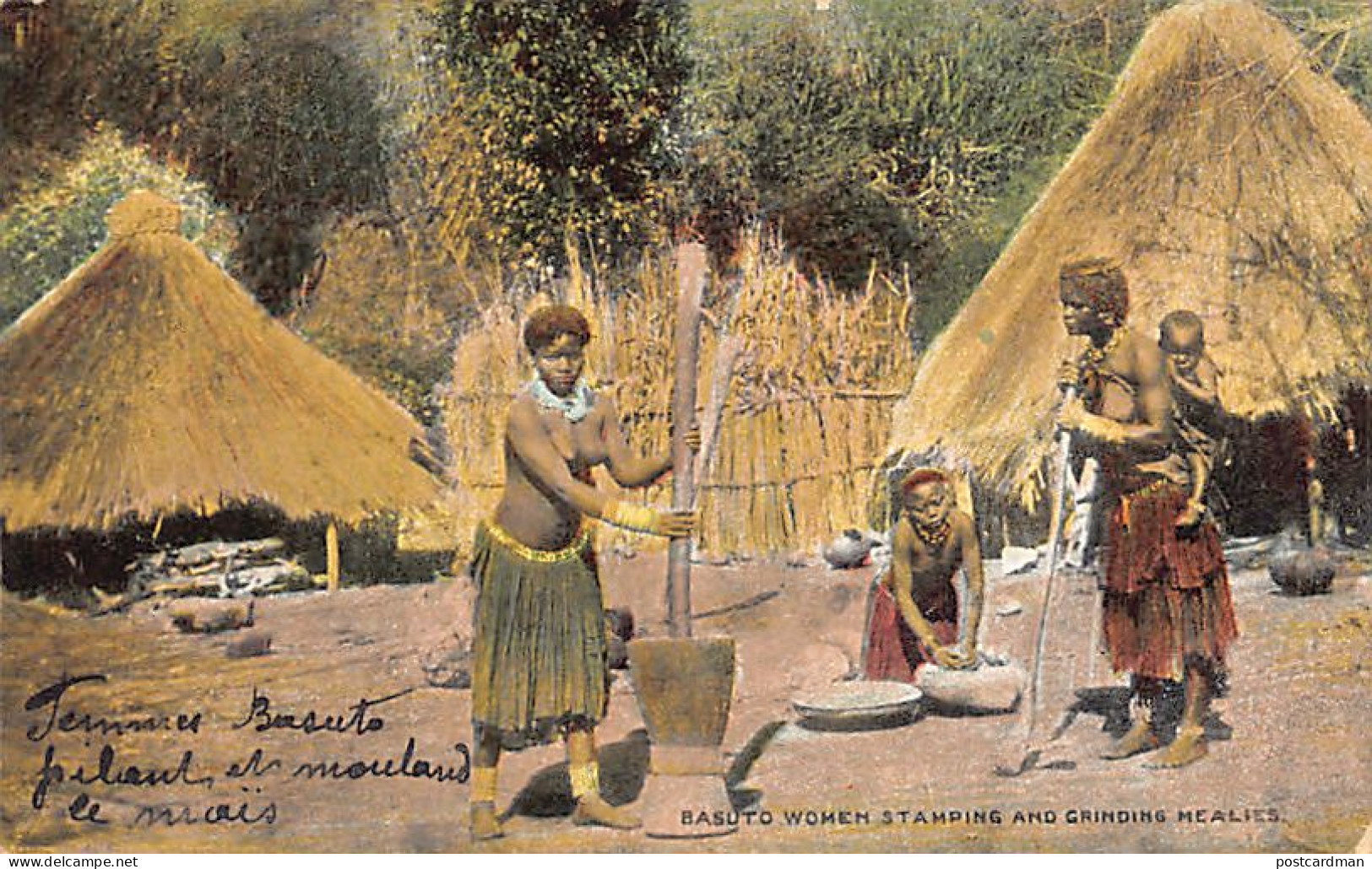 Lesotho - Basuto Women Stamping And Grinding Healies - Publ. Unknown  - Lesotho