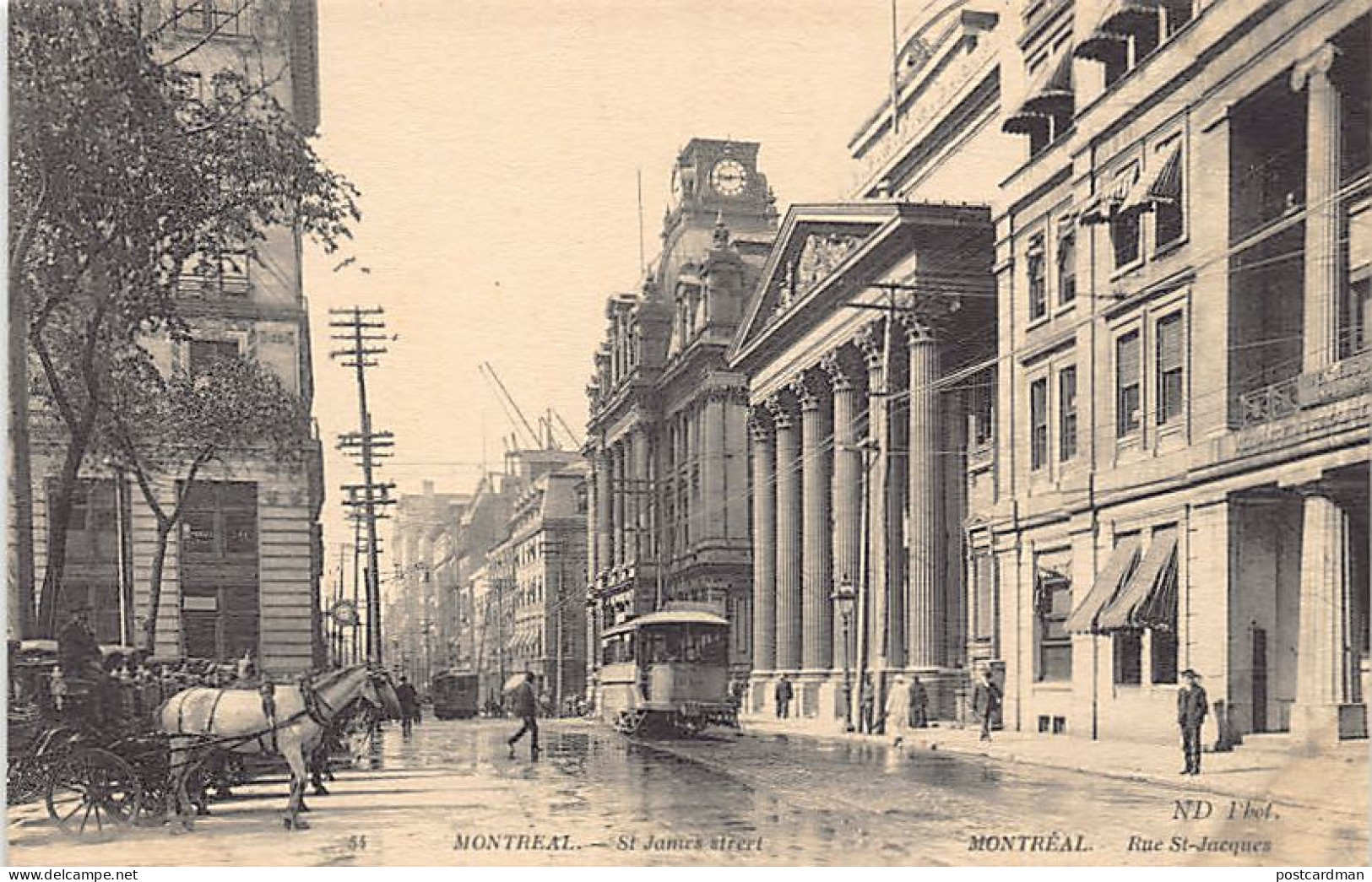 Canada - MONTREAL - Rue St-Jacques, Tramway 501 - Ed. ND Phot. Neurdein 54 - Montreal