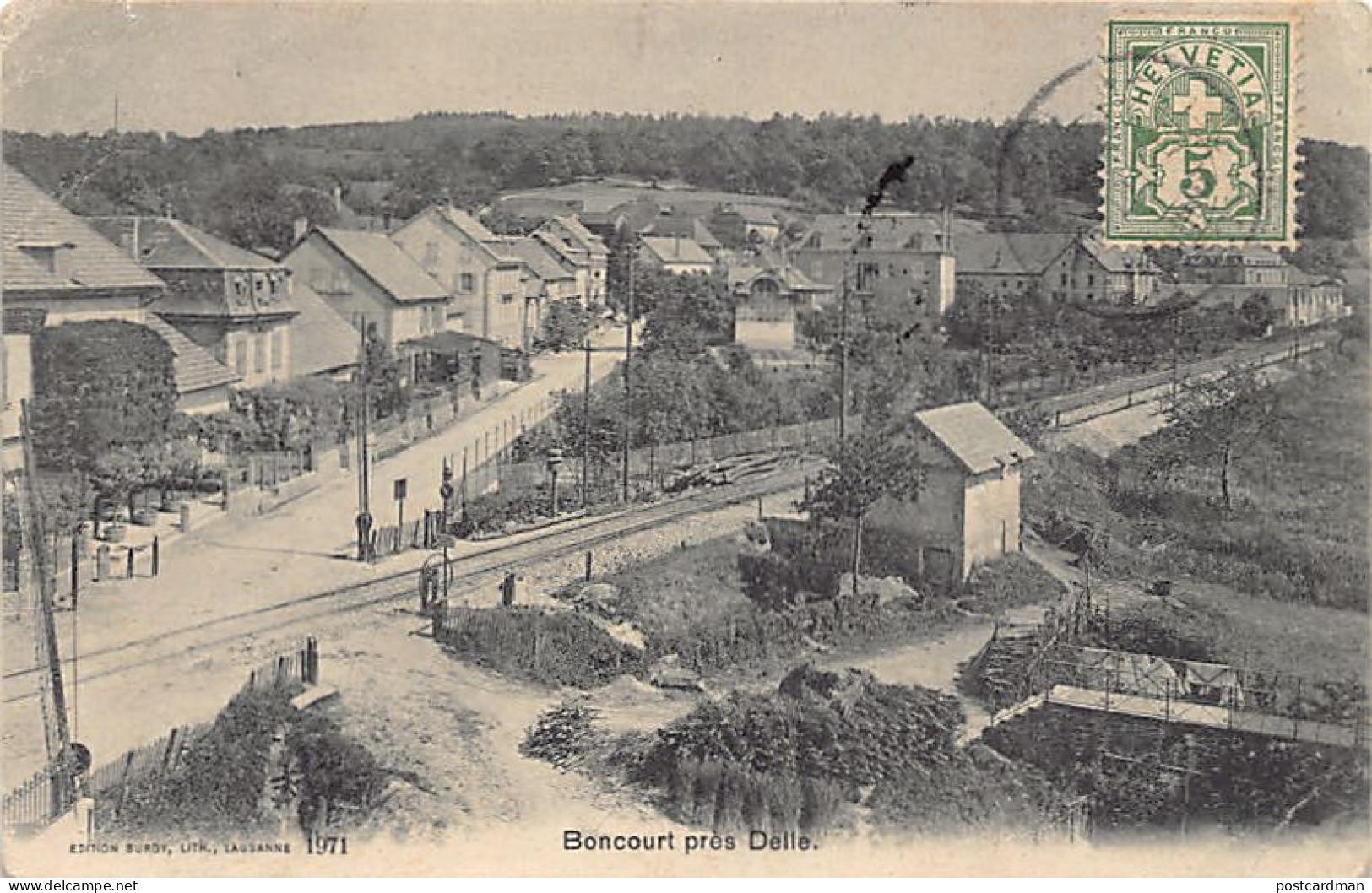 BONCOURT (JU) Rue Du Centre - Voie De Chemin De Fer - Ed. Burgy 1971 - Boncourt