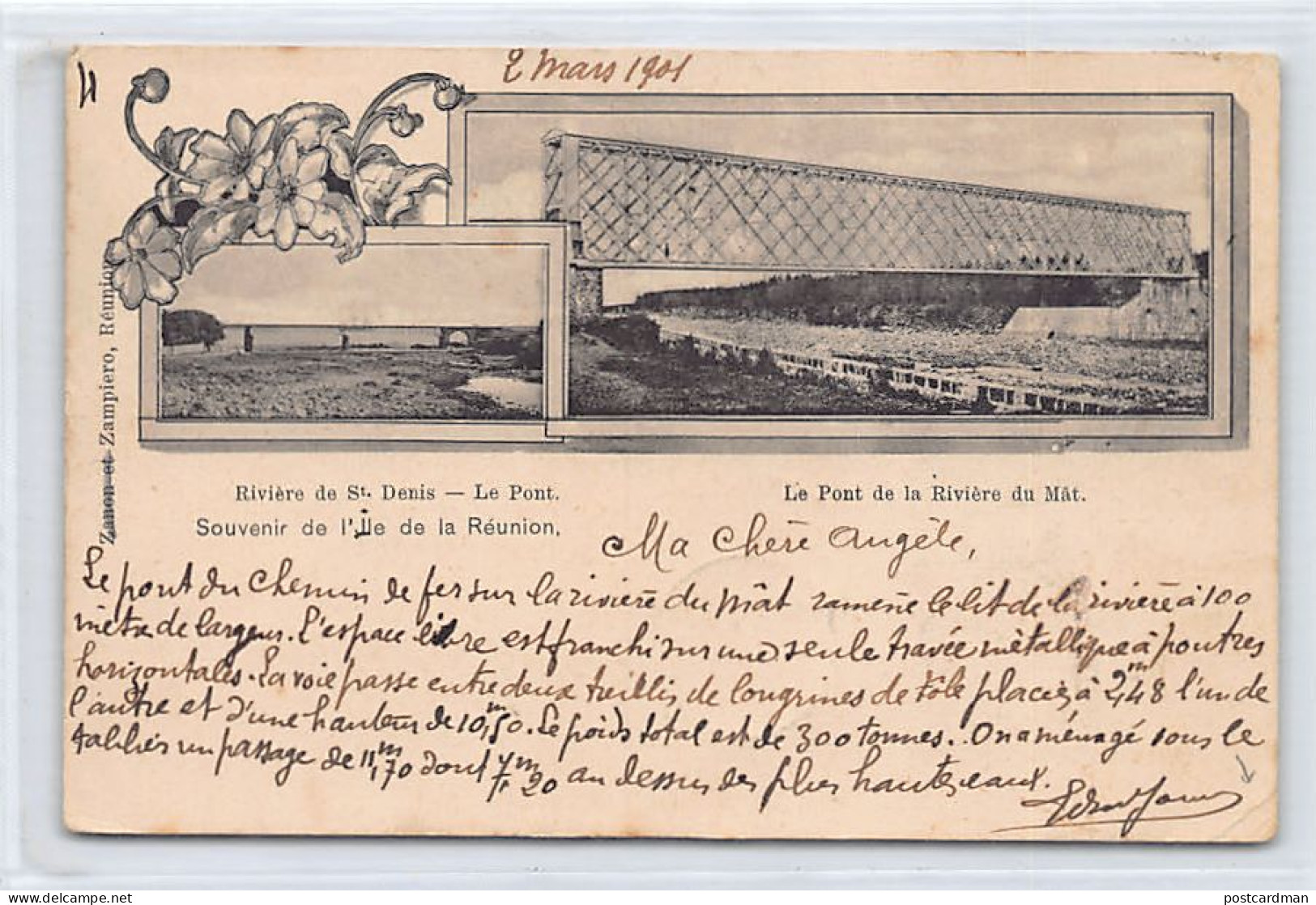 La Réunion - Rivière De St-Denis - Le Pont - Le Pont Et La Rivière Du Mât - CARTE PRÉCURSEUR Voir Timbre Et Oblitération - Autres & Non Classés