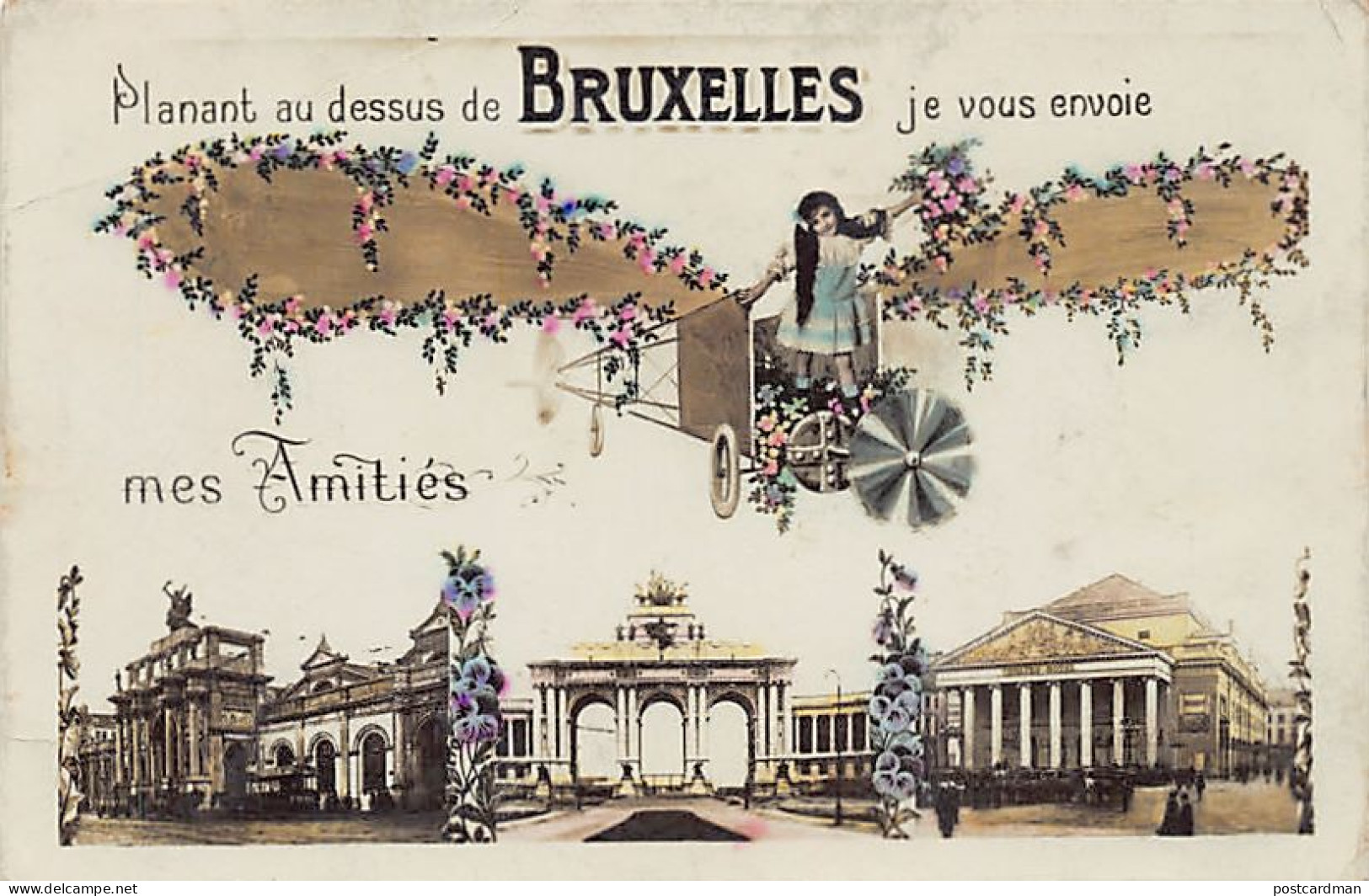 BRUXELLES - Carte Fantaisie - Avion - Surréalisme - Other & Unclassified