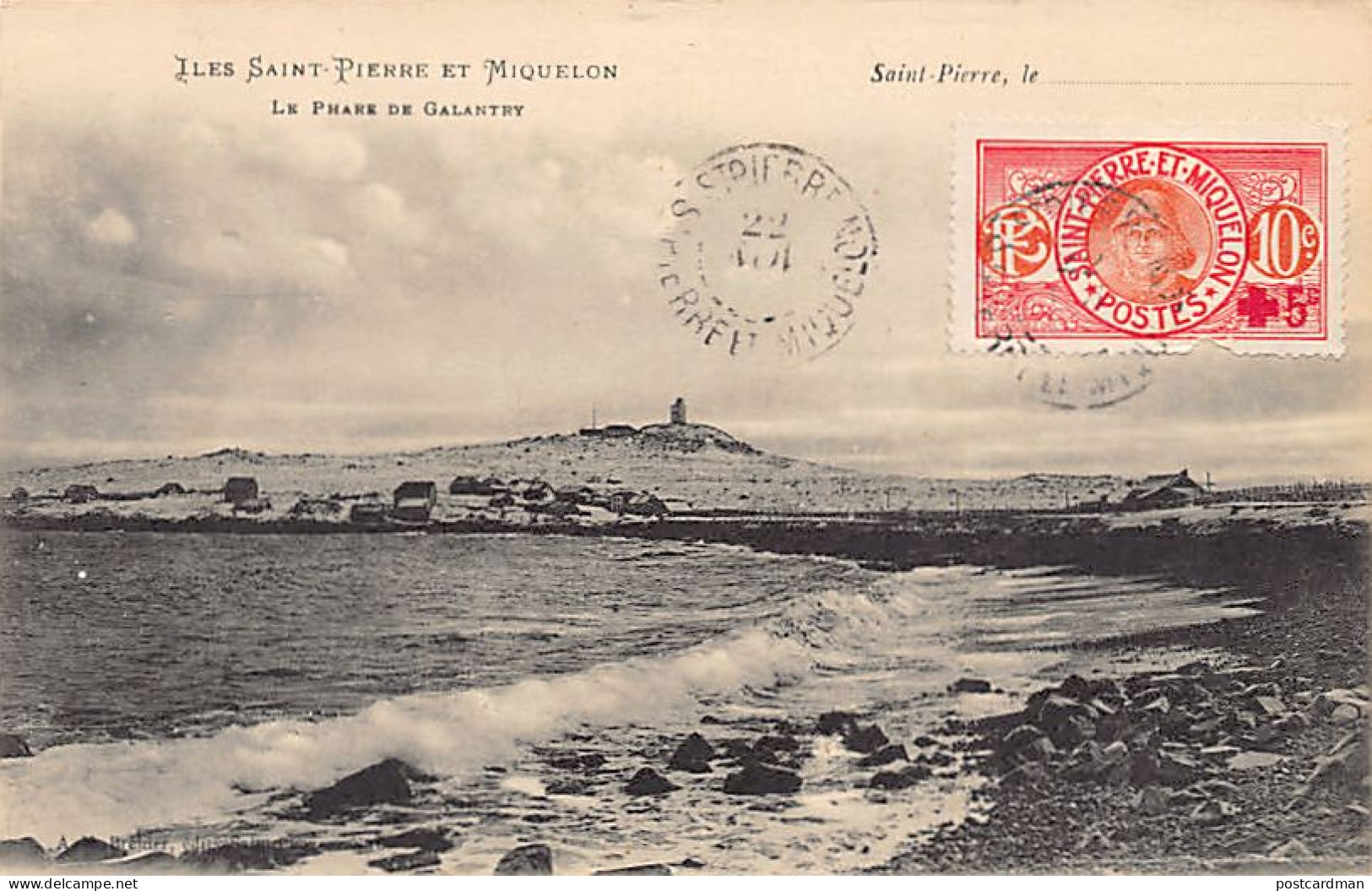 Saint-Pierre & Miquelon - Le Phare De Galantry - TIMBRE-POSTE Croix-Rouge - Ed. A. M. Bréhier 6 - Saint-Pierre Und Miquelon