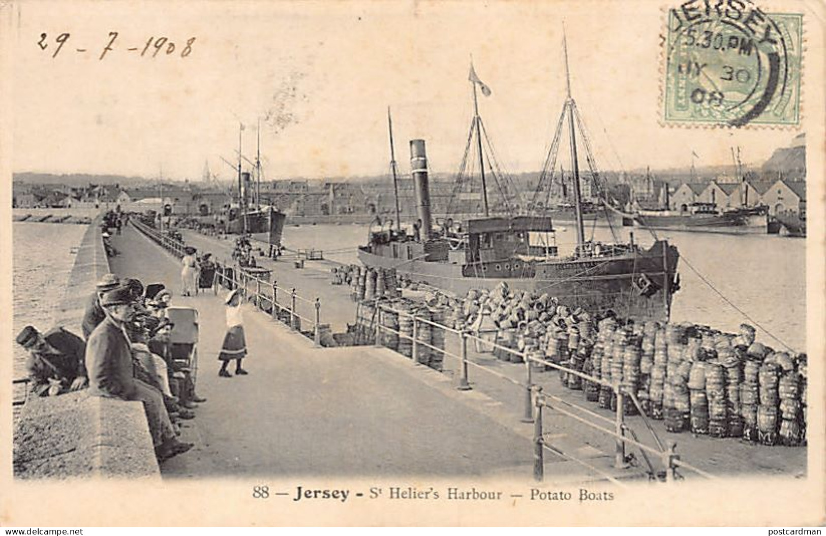 Jersey - St. Helier's Harbour Potato Boats - Publ. Unknown 88 - St. Helier