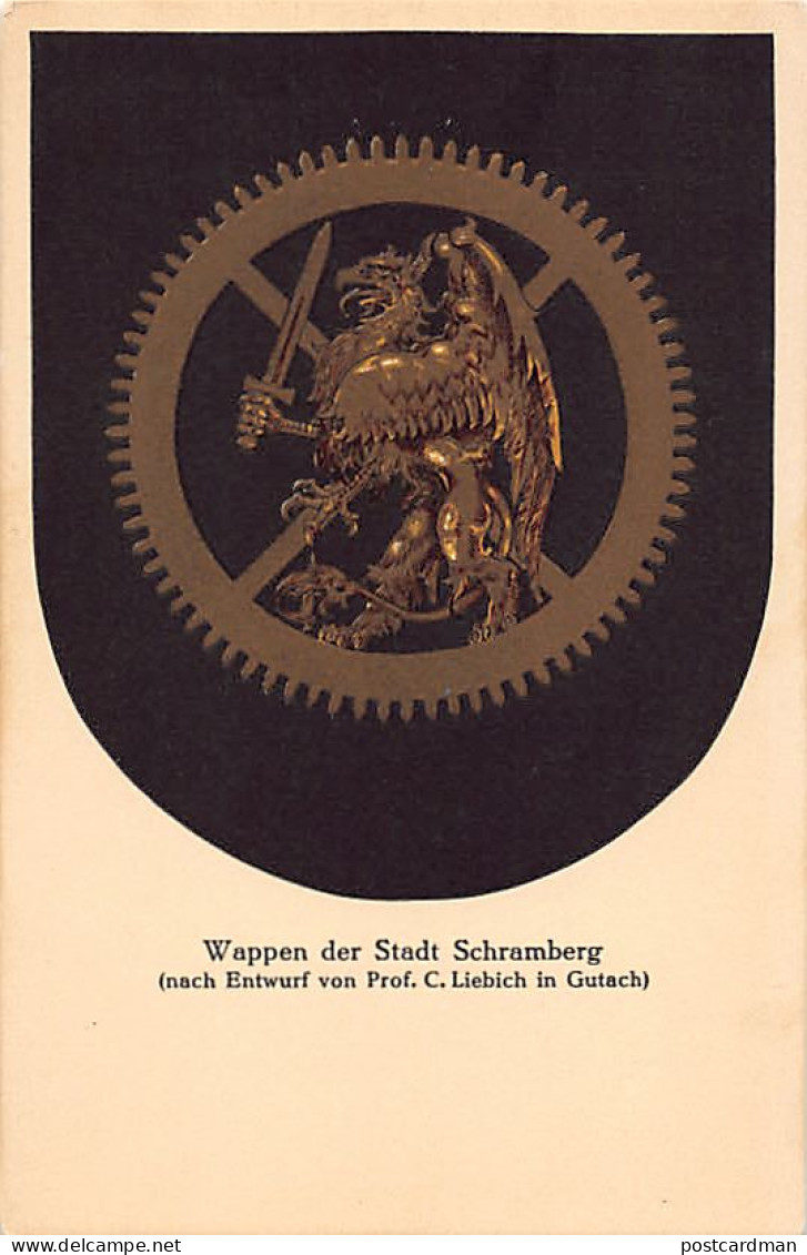 Schramberg (BW) Wappen Der Stadt Schramberg Nach Entwurf Von Prof. C. Liebich In Gutach) - Schramberg