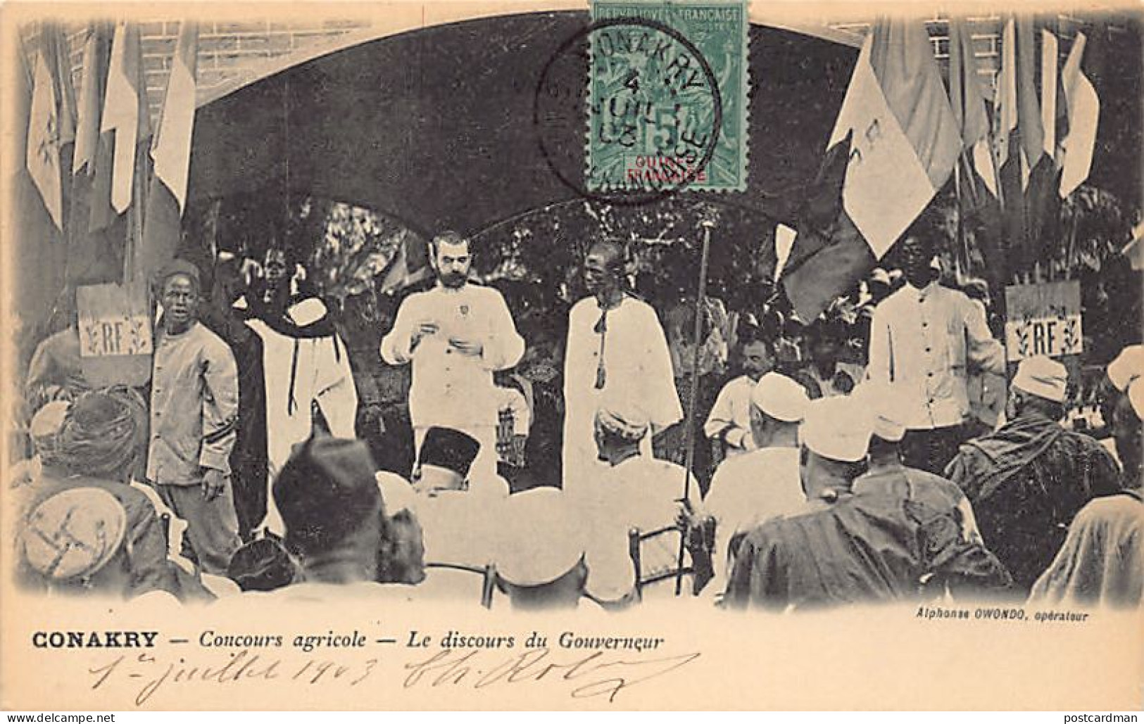 Guinée - CONAKRY - Concours Agricole - Le Discours Du Gouverneur - Ed. Alphonse Owondo  - Guinea Francese