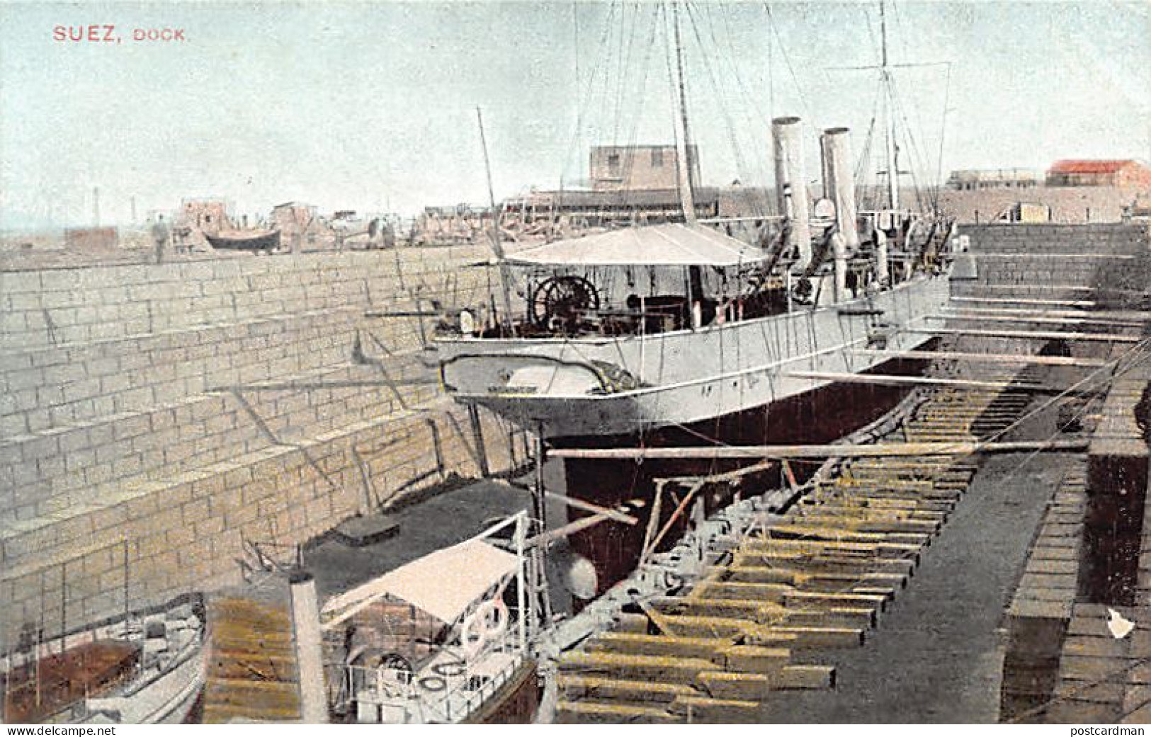 Egypt - SUEZ - Steamer Archimede In Dock - Publ. Lichtenstern & Harari 115 - Other & Unclassified