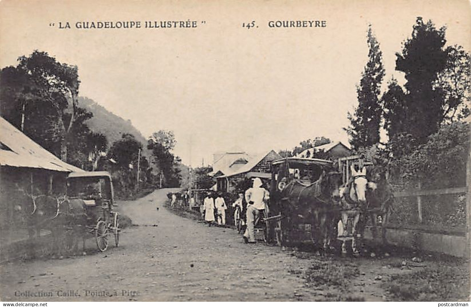 La Guadeloupe Illustrée - GOURBEYRE - Calèches - Ed. Caillé 145 - Sonstige & Ohne Zuordnung