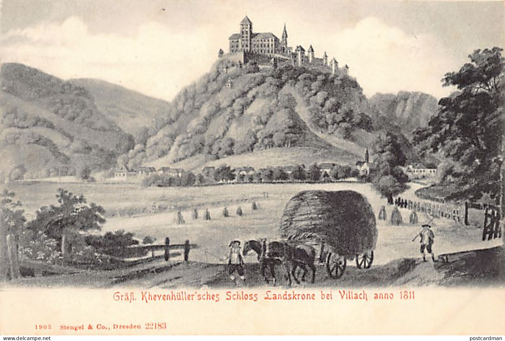 VILLACH (K) Gräfl. Khevenhüller'sches Schloss Landskrone, Anno 1811 - Verlag Stengel & Co. 22183 - Villach
