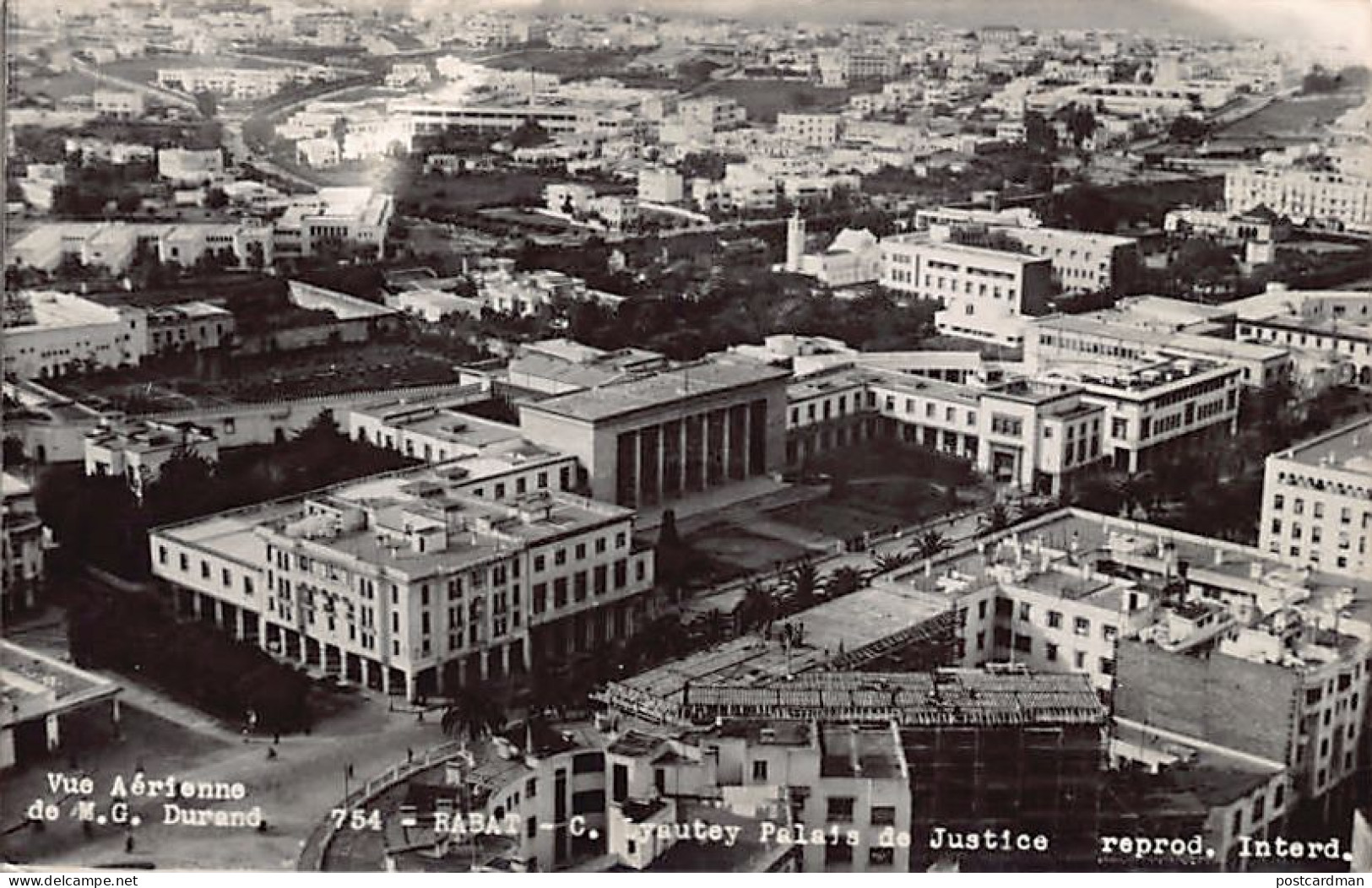 Maroc - RABAT - Cours Lyautey Et Palais De Justice - Vue Aérienne - Ed. M.G. Durand 754 - Rabat