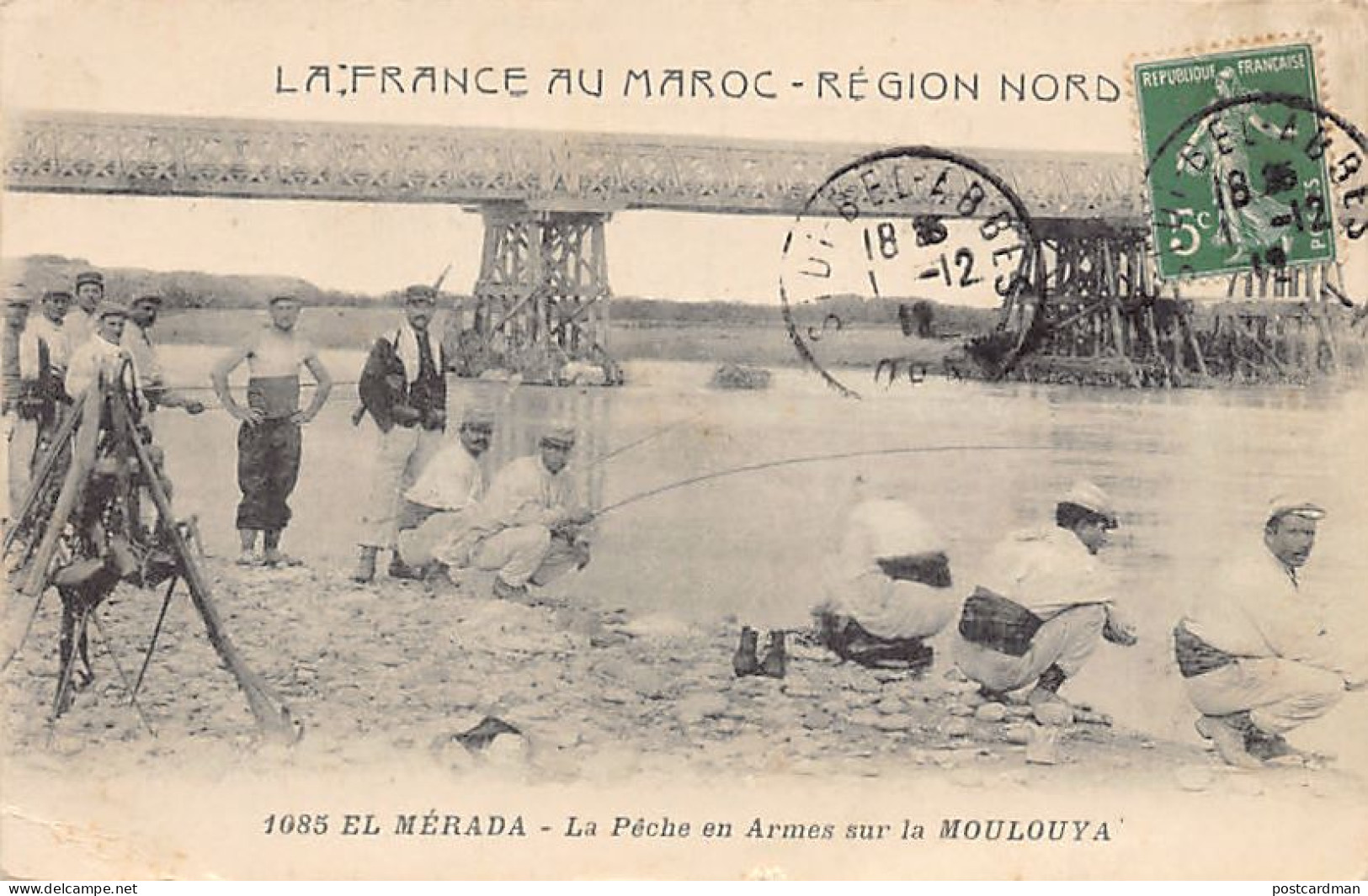 La France Au Maroc - Région Nord - EL MÉRADA - La Pêche En Armes Sur La Moulouya - Autres & Non Classés