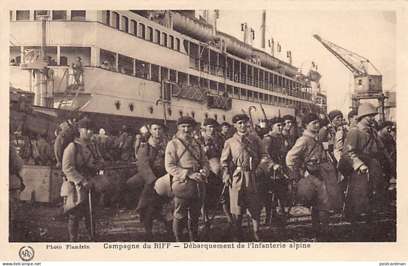 Maroc - Guerre Du Rif - Débarquement De L'Infanterie Alpine à Casablanca - Ed. F - Casablanca