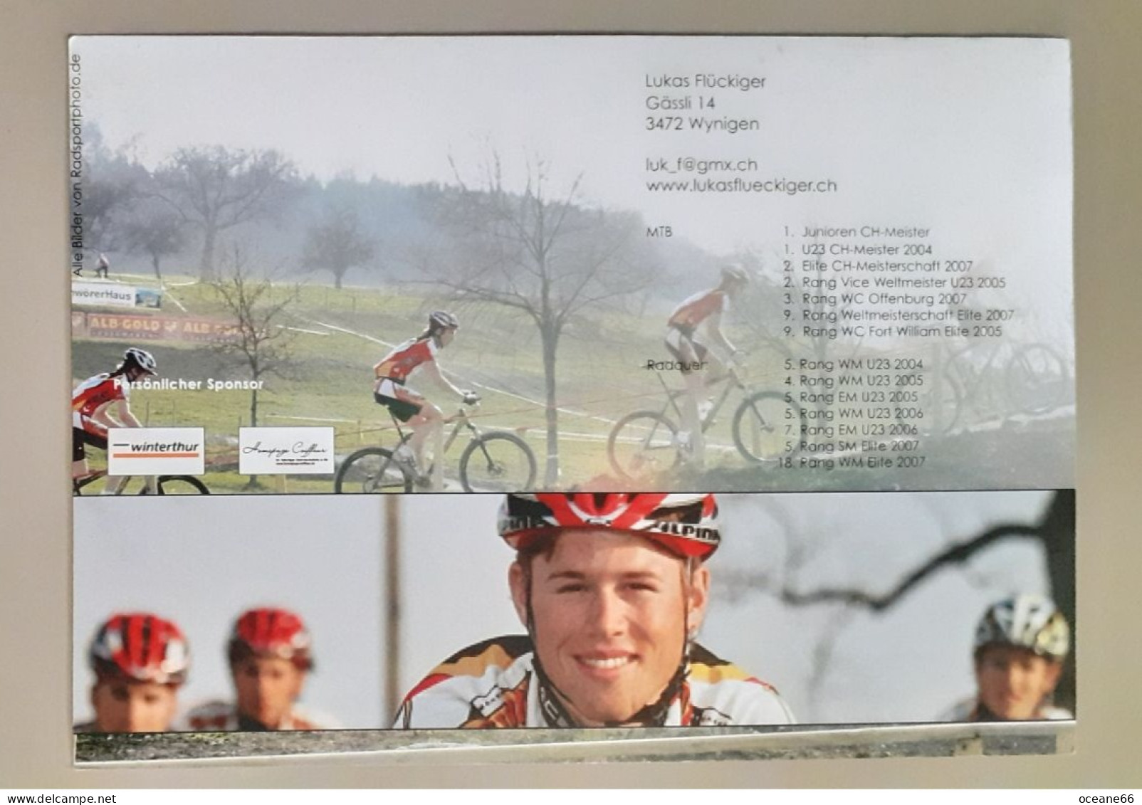 Autographe Lukas Flückiger Athleticum Format A5 - Ciclismo