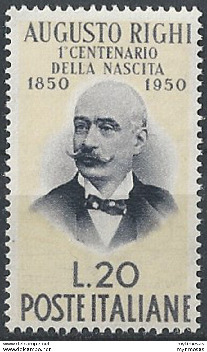 1950 Italia Augusto Righi MNH Sassone N. 633 - 1946-60: Nuovi