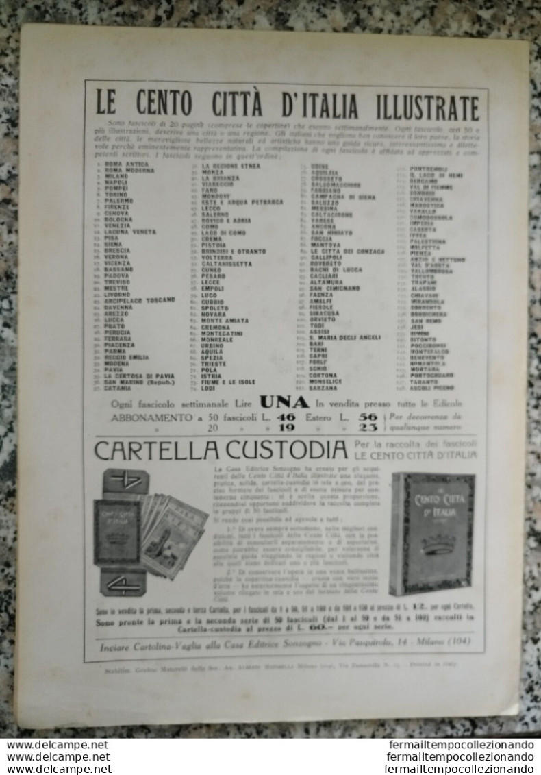 Bi Le Cento Citta' D'italia Illustrate Mortara E La Frugifera Lomellina Pavia - Tijdschriften & Catalogi