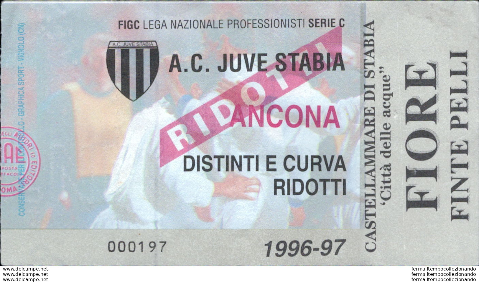 Bl4 Biglietto Calcio Ticket Juve Stabia - Ancona 1996-1997 - Tickets D'entrée
