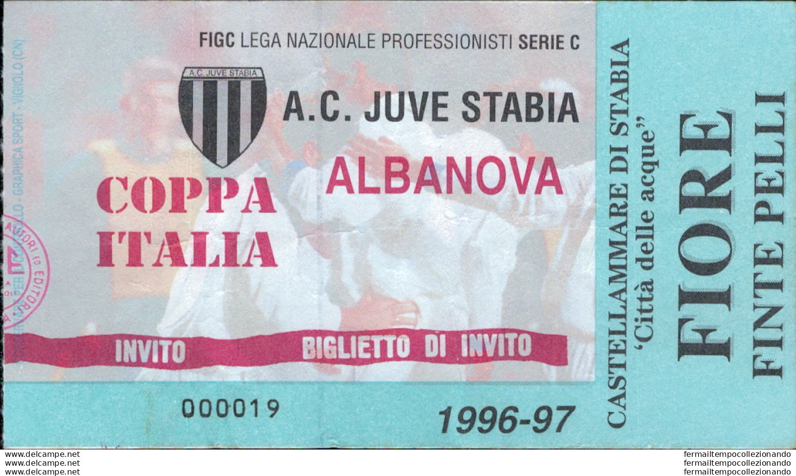 Bl67 Biglietto Calcio Ticket Juve Stabia - Albanova 1996-97 - Toegangskaarten