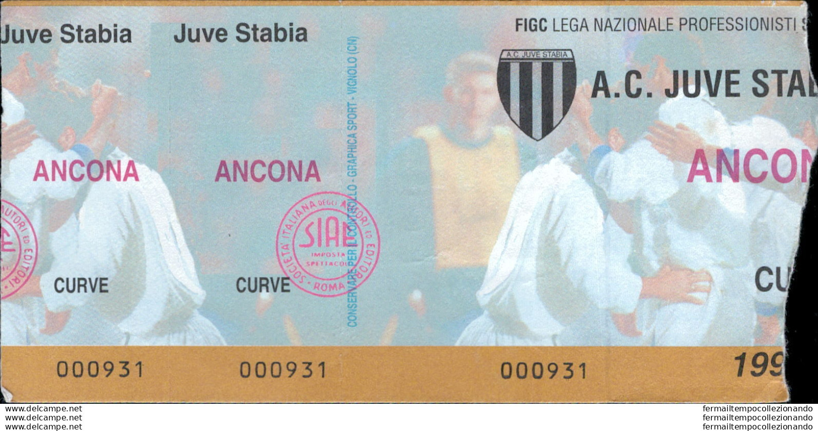 Bl69 Biglietto Calcio Ticket Juve Stabia - Ancona - Tickets D'entrée