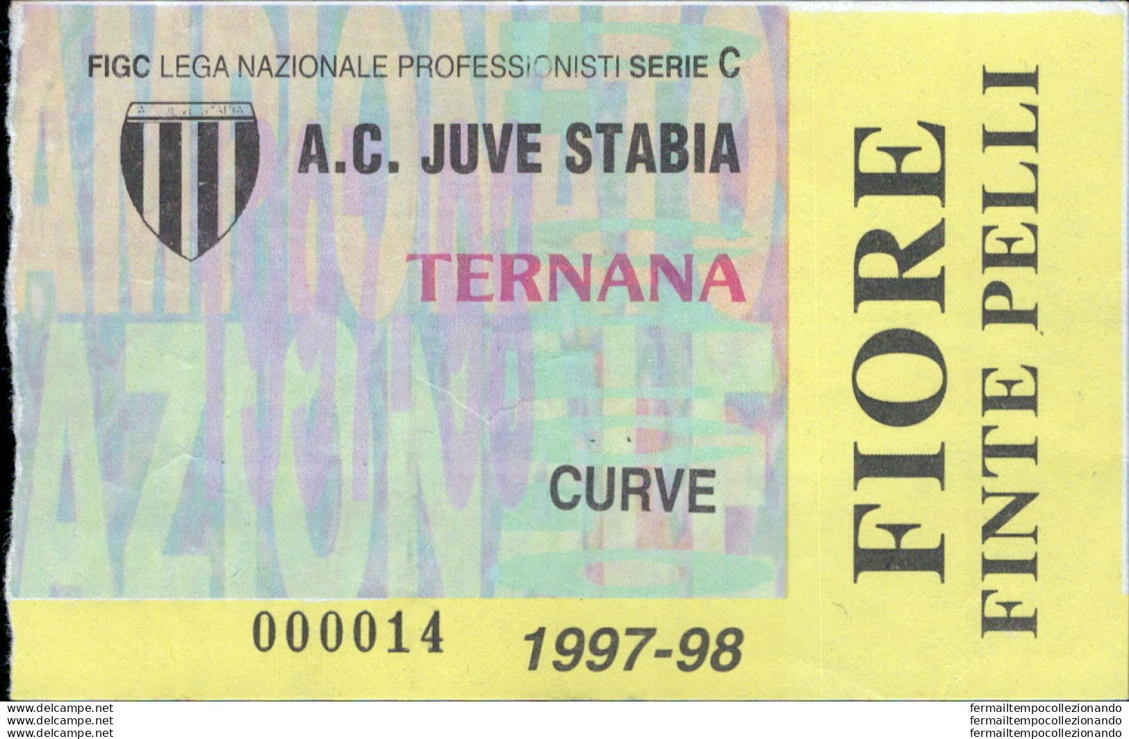 Bl58 Biglietto Calcio Ticket  Juve Stabia - Ternana 1997-98 - Toegangskaarten