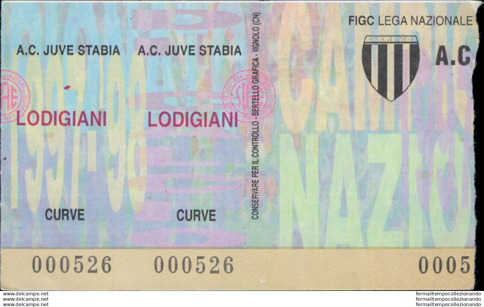 Bl76 Biglietto Calcio Ticket Juve Stabia - Lodigiani - Tickets - Vouchers