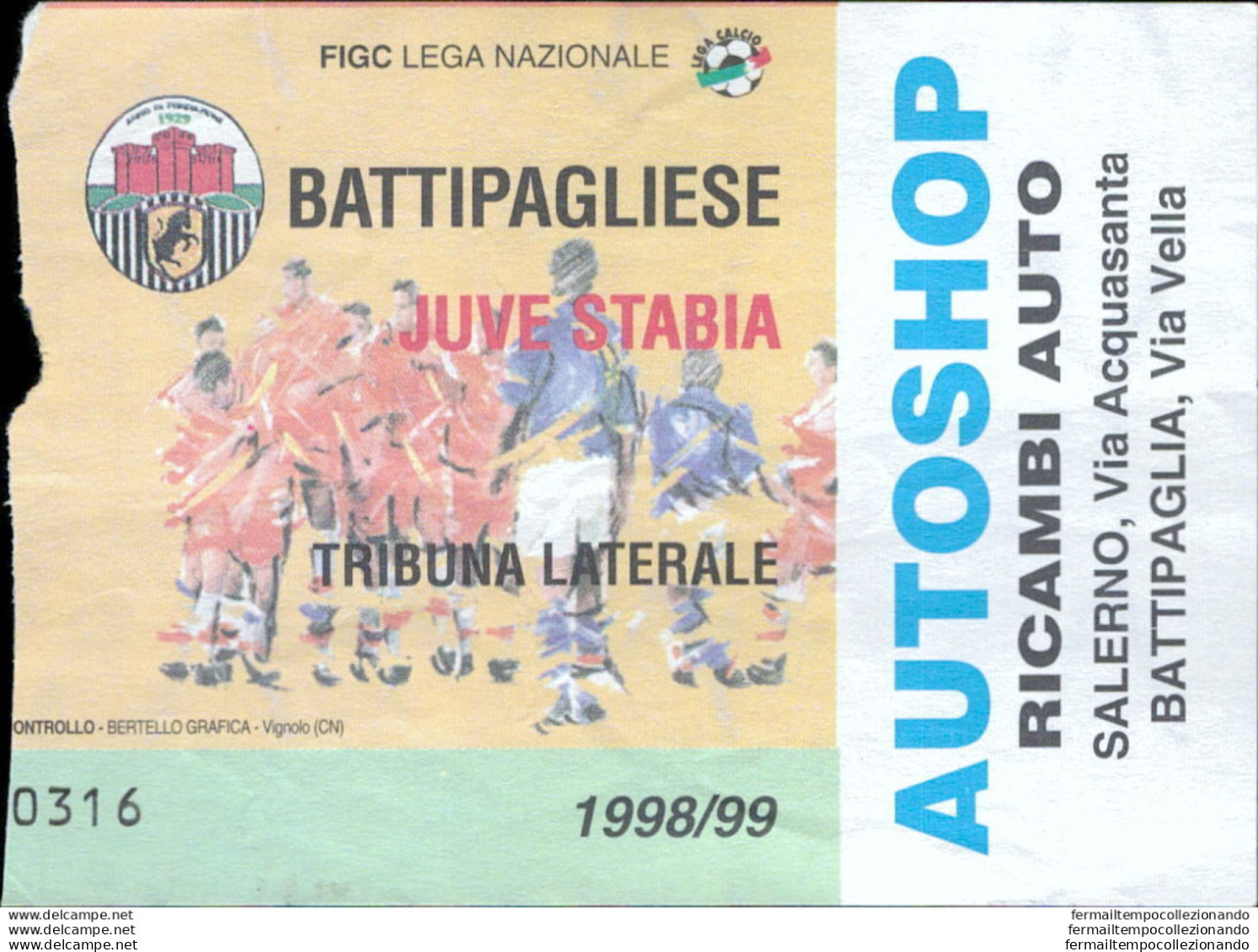 Bl100  Biglietto Calcio Ticket Battipagliese - Juve Stabia - Tickets D'entrée