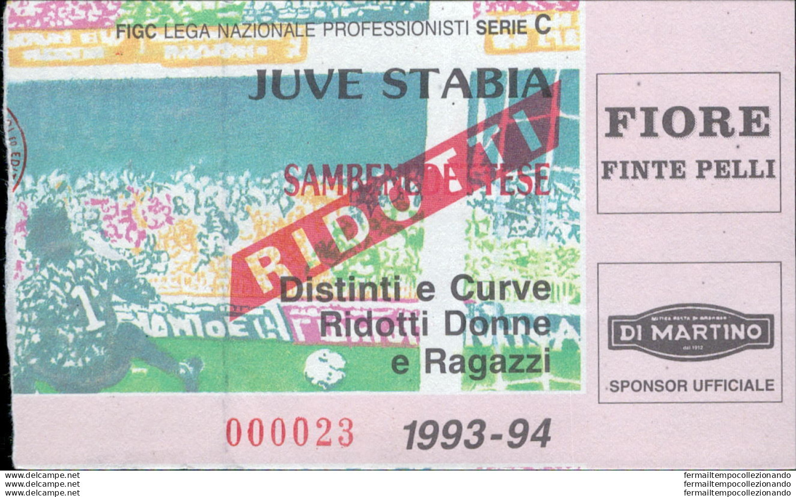 Bl95 Biglietto Calcio Ticket Juve Stabia - Sambenedettese 1993-1994 - Eintrittskarten