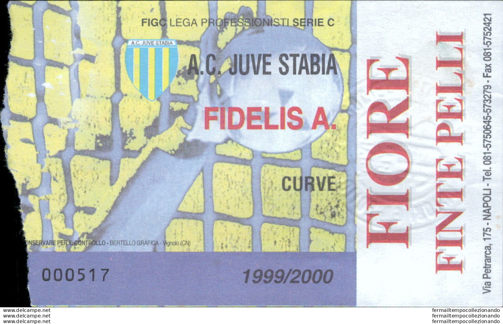 Bl87 Biglietto Calcio Ticket Juve Stabia - Fidelis Andria - Toegangskaarten