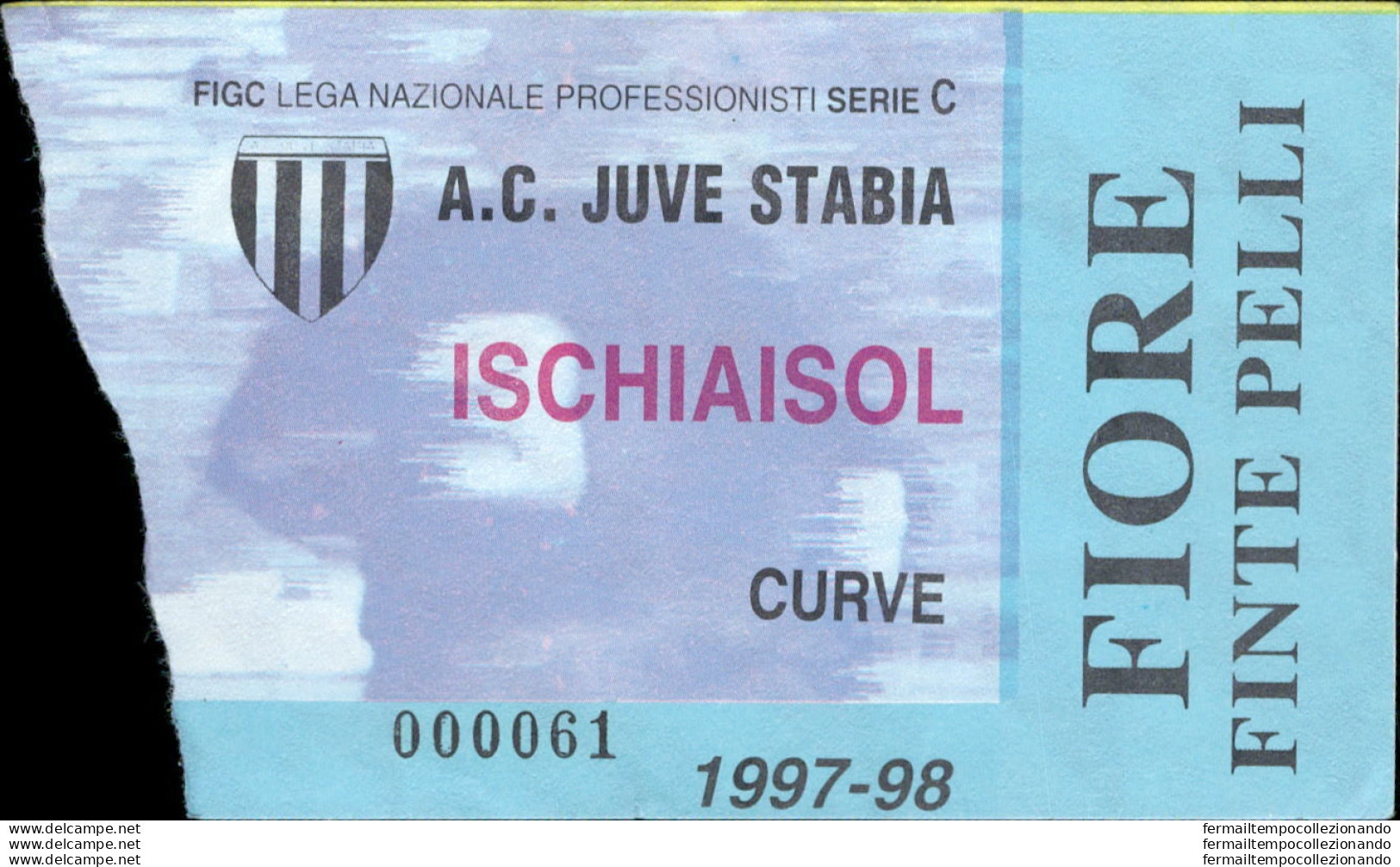 Bl103  Biglietto Calcio Ticket  Juve Stabia - Ischiaisol 1997-98 - Eintrittskarten