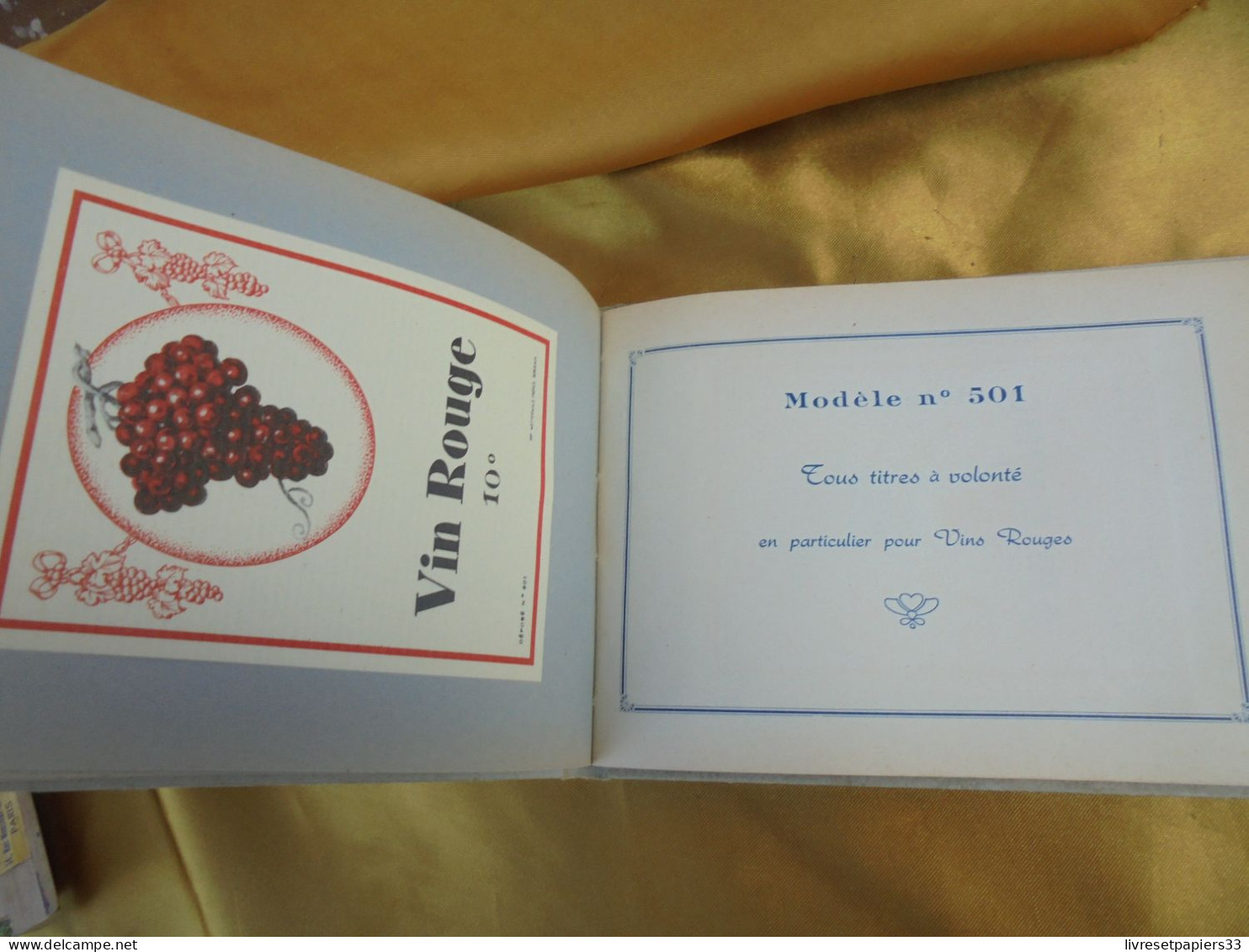 Imprimerie Wetterwald Bordeaux Modéle d'Etiquettes pour Vins Ordinaires et d'Alérie 1955